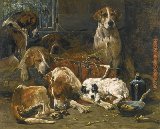 Unknown Artist New Forest Hunt Dogs painting